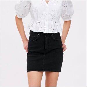 Zara Black Denim Mini Skirt M